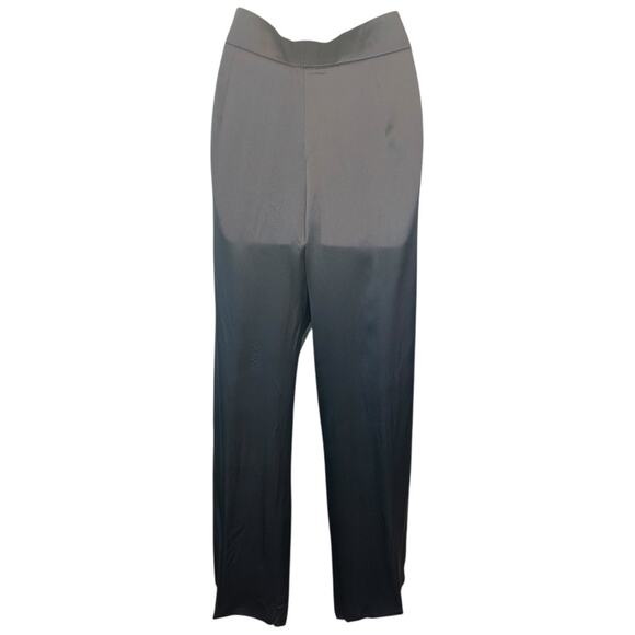 NWT Vintage GRETA Beverly Hills Steel Gray Straight Leg Silk Pants NOS Fits a 4 - Picture 5 of 15